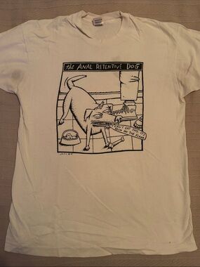 Vintage 1991 “The Anal Retentive Dog” Graphic Tee on Made in USA FotL blank